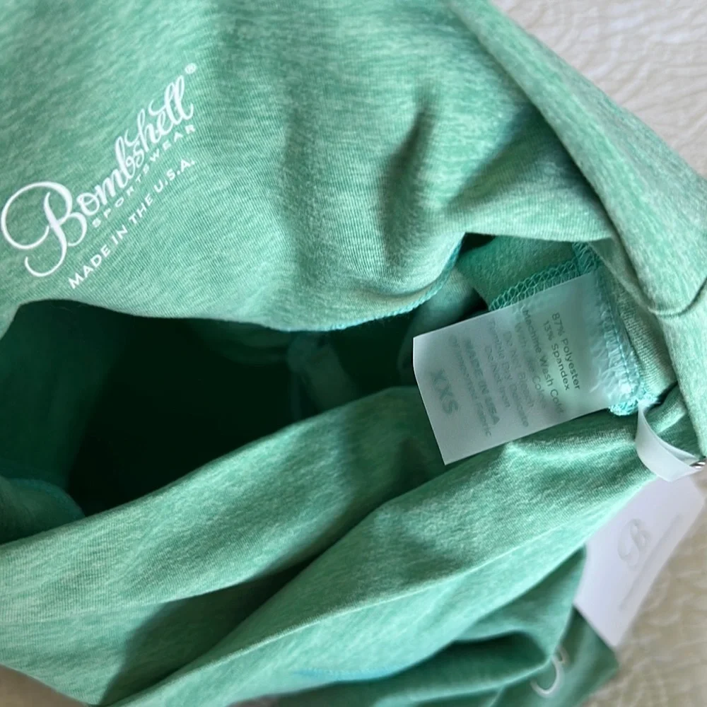 Bombshell Sportswear Green Bike Shorts - Picture 3 of 3